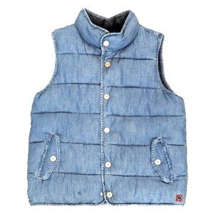 Gap Girls Puffy Denim Blue Vest Girls XL